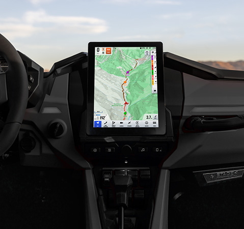 10.4-inch touchscreen in a 2027 Polaris RZR Pro XP side-by-side.