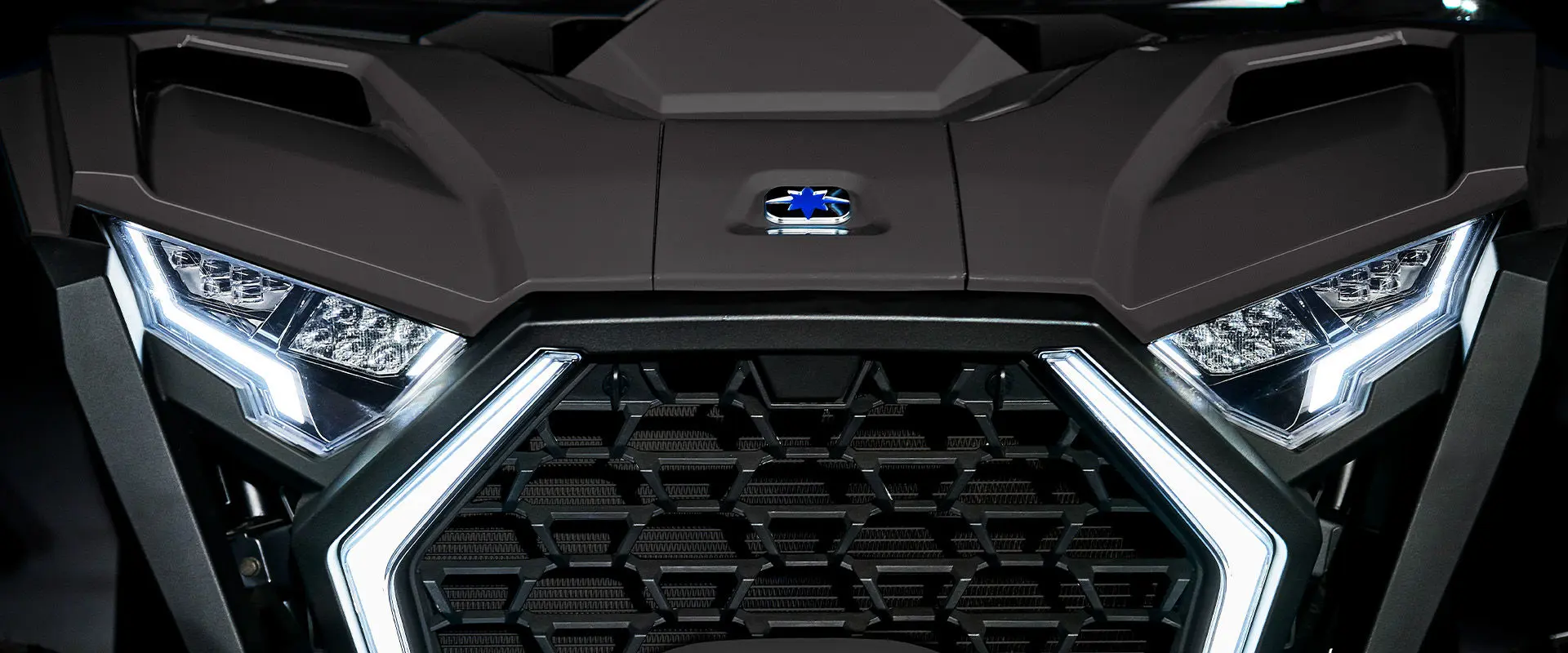 Close up of the front end of a 2027 Polaris RZR Pro XP side-by-side.
