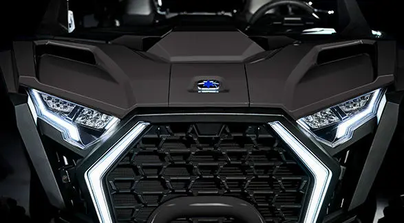 Close up of the front end of a 2027 Polaris RZR Pro XP side-by-side.