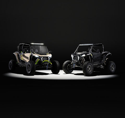 2 2027 Polaris RZR XP S side-by-sides with accessories installed.