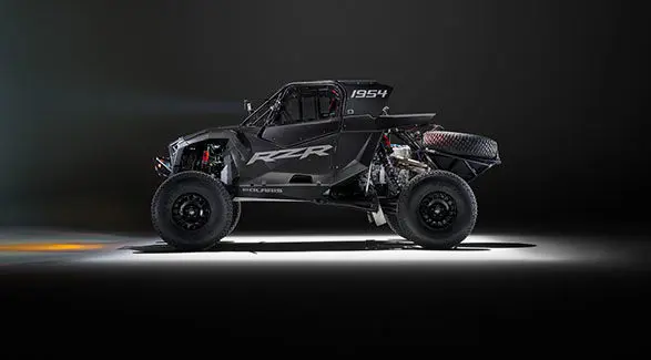 Side view of a Polaris RZR Pro R Factory Edition.