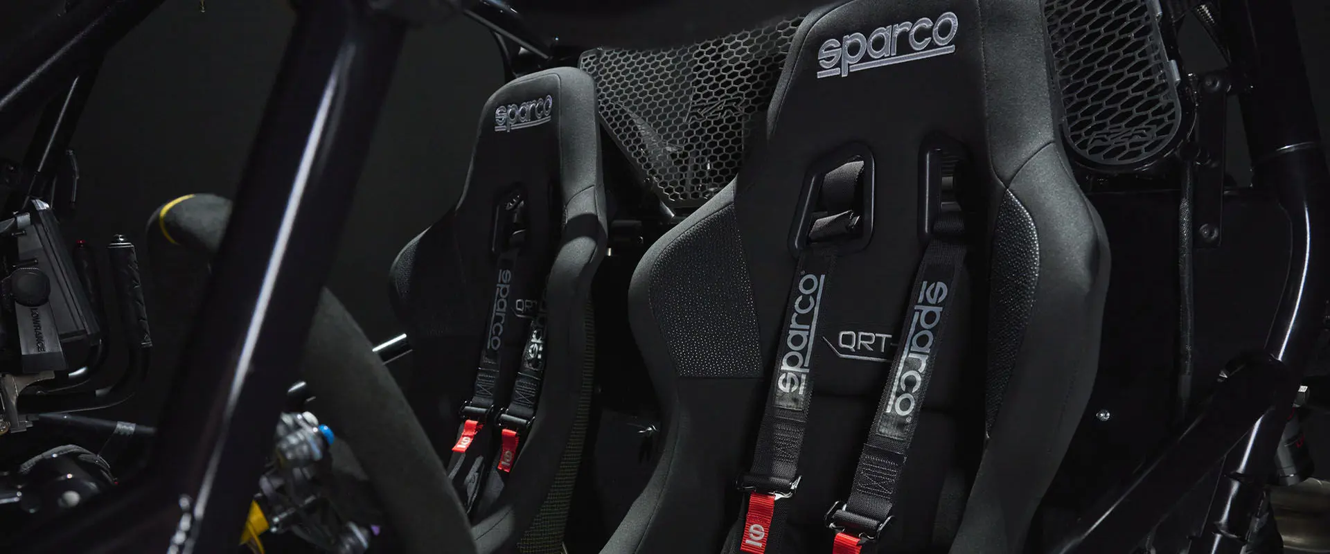 Detailed view of the Polaris RZR Pro R Factory Edition seats.