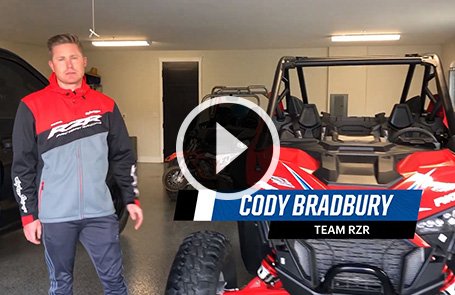 Cody Bradbury shows off his favorite features of his RZR PRO XP Ultimate play car.