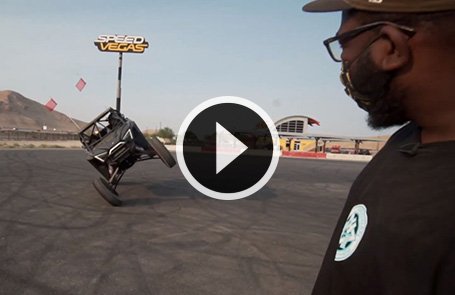 BJ Baldwin shows Hoonigan how to get a RZR up on two wheels.