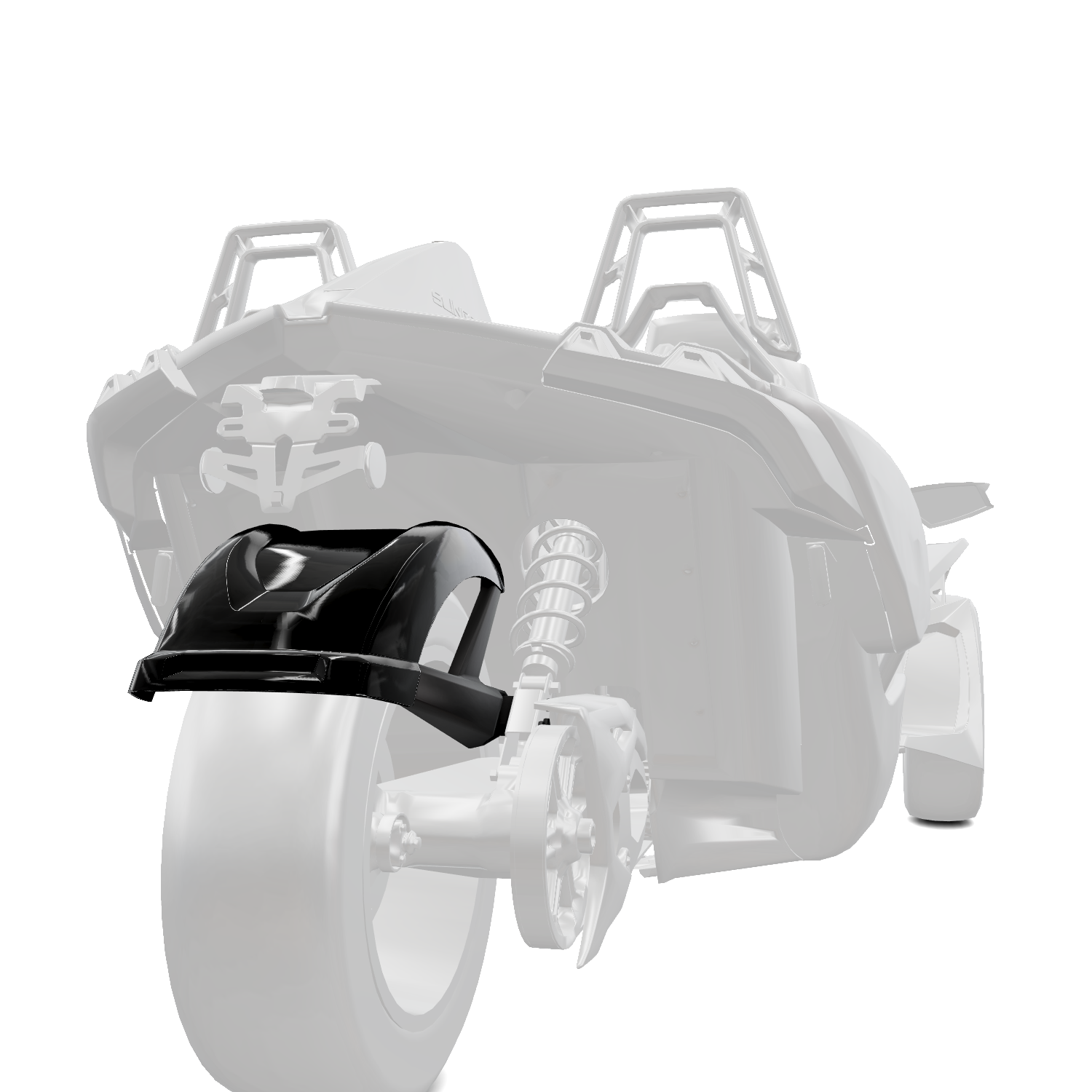 265 mm. Rear Fender Black Crystal Polaris Slingshot