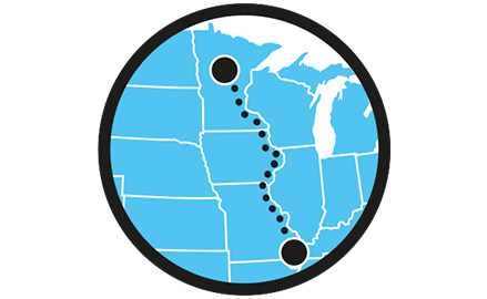 Mapa de Great River Road