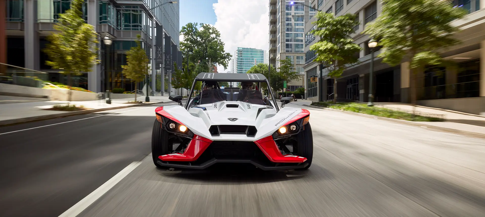 2024 polaris slingshot ROUSH® edition roadster on the highway