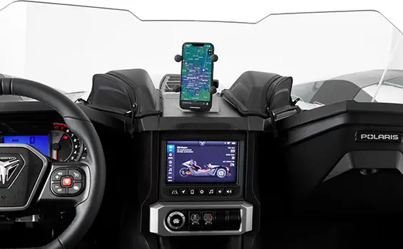 dashboard closeup in a polaris slingsho