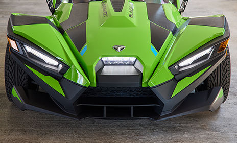 Side profile of a Polaris Slingshot SL roadster.