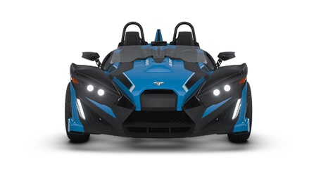 Frontend view of a 2026 Polaris Slingshot SLR three-wheel roadster.