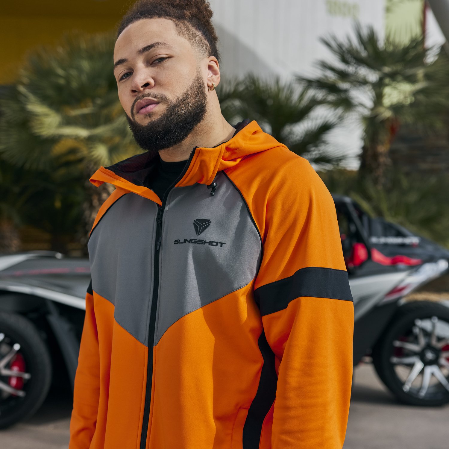 Unisex Performance Hoodie, Orange | Polaris Slingshot