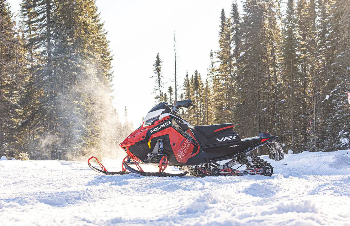 side view of a polaris indy vr1 snowmobile