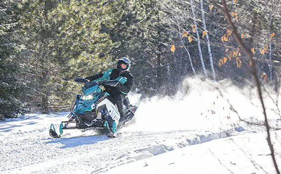 trail riding on a polaris indy xcr snowmobile
