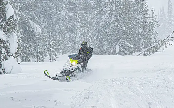 polaris sks 146 snowmobile in action