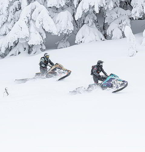 На снегоходах в горах и лесу