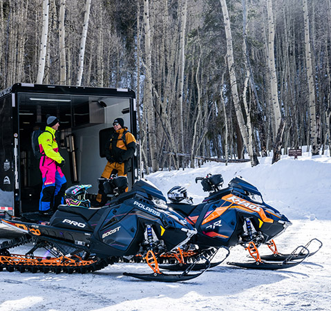 All-new Burandt Edition accessories installed on the all-new 2026 Polaris PRO RMK Limited Edition mountain snowmobile.