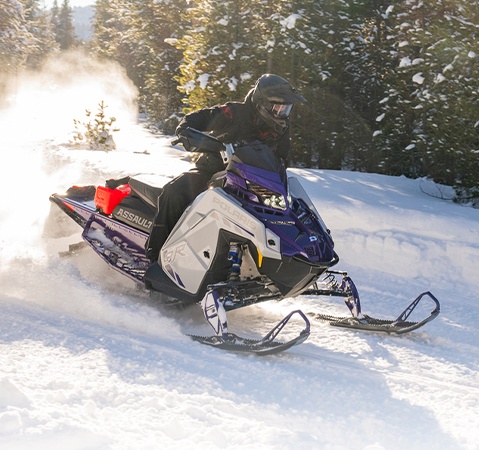 Explore the 2027 Switchback Assault snowmobile.