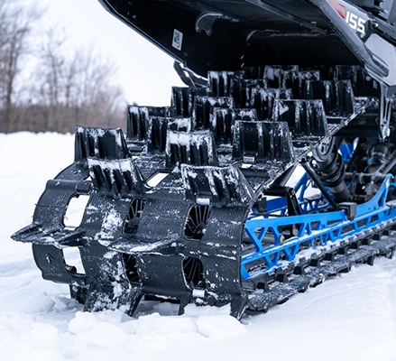 325 Series 9 track on a 2027 Polaris Pro RMK mountain snowmobile.