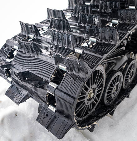 2.0 crossover track on a 2027 Polaris Voyageur Adventure Ultimate sport-utility snowmobile.