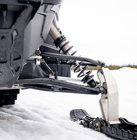 High Clearance IFS on the 2027 Polaris Voyageur Adventure Ultimate sport-utility snowmobile.