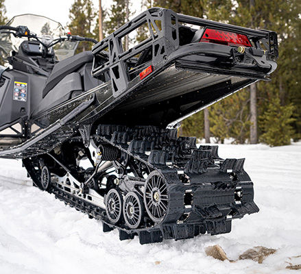 BackTrak15 rear suspension on the 2027 Polaris Voyageur SP 155 sport-utility snowmobile.