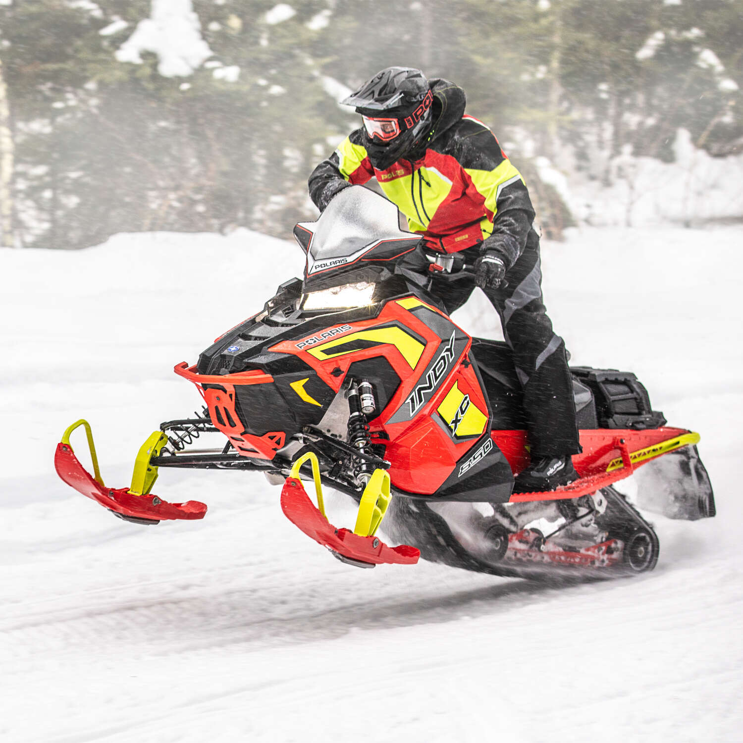 AXYS Rush & Switchback Spindle, Lime Squeeze | Polaris Snowmobiles