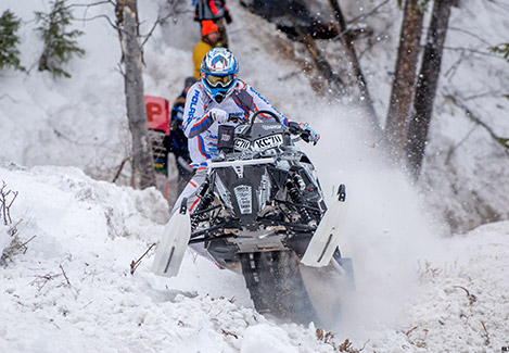 Polaris Snowmobile Factory Racer in action
