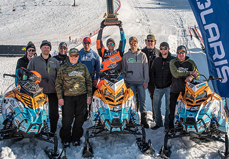 Keith Curtis and Team Polaris holding the King of Kings Trophy