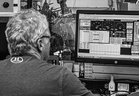 One of the Medusa Project engineers looking at a monitor screen