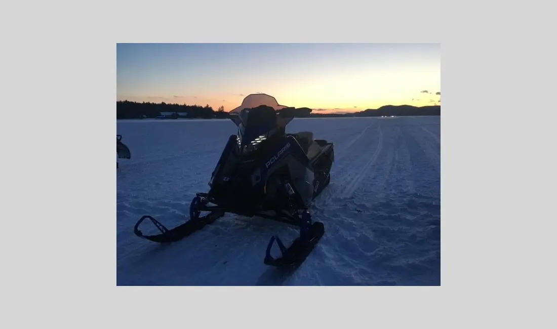 Snowmobile at dusk