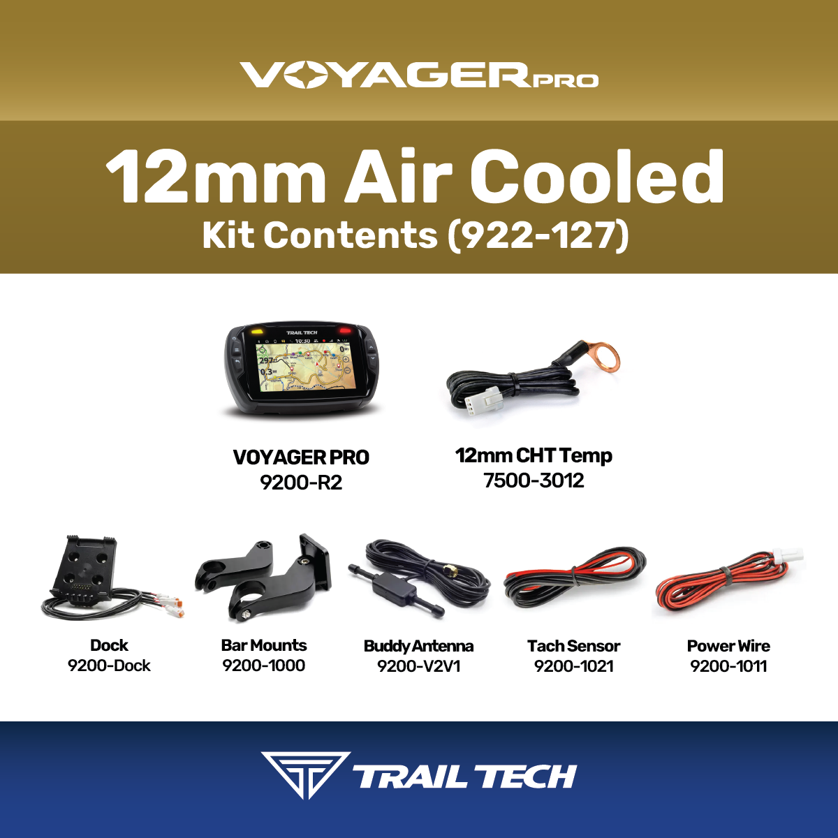 Voyager Pro Kit, 12mm Air Cooled | TrailTech Voyager Pro Kit, 12mm Air Cooled | TrailTech