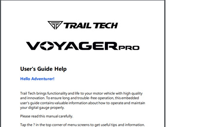 trail tech voyager user manual