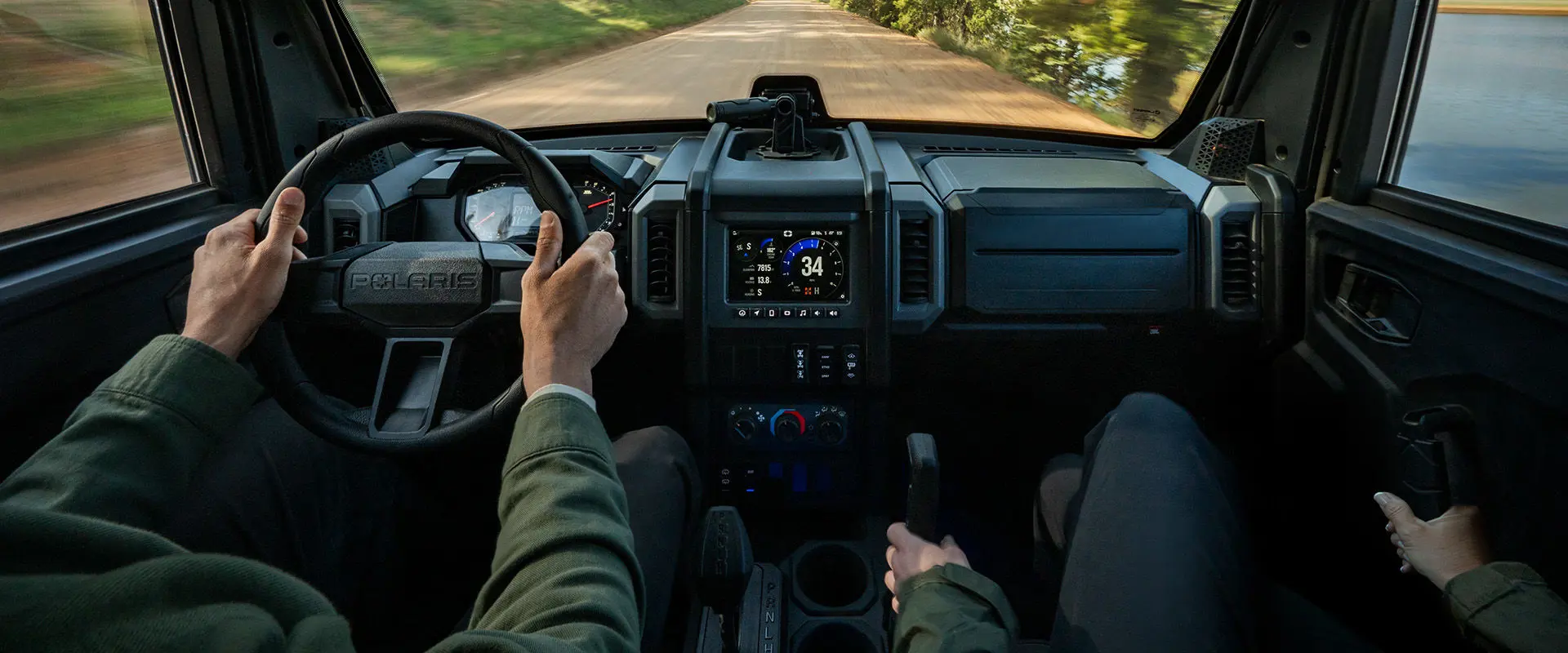 Enclosed cab amenities of a 2027 Polaris XPEDITION XP NorthStar side-by-side.